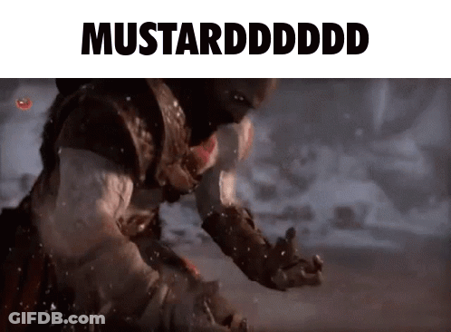A Screenshot Of A Video Game With The Words Mustarddddd GIF
