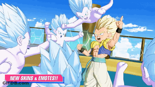 A Screenshot Of A Video Game With The Words New Skins & Emotes GIF