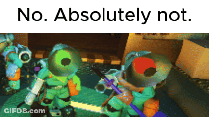 A Screenshot Of A Video Game With The Words " No Absolutely Not " GIF