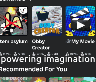 A Screenshot Of A Video Game With The Words " Powering Imagination Recommended For You " GIF