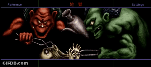 A Screenshot Of A Video Game With The Words Reference And Settings GIF