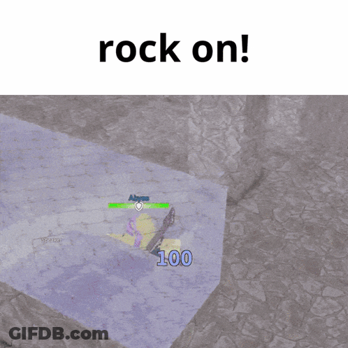 A Screenshot Of A Video Game With The Words Rock On At The Top GIF