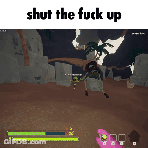 A Screenshot Of A Video Game With The Words " Shut The Fuck Up " At The Top GIF