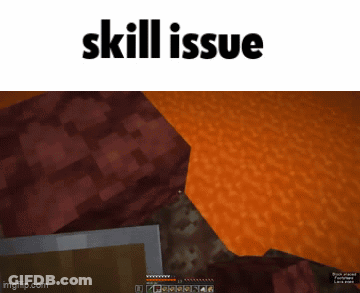 A Screenshot Of A Video Game With The Words Skill Issue GIF