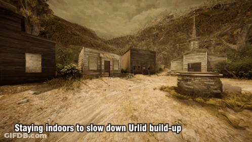 A Screenshot Of A Video Game With The Words Staying Indoors To Slow Down Urlid Build-Up GIF