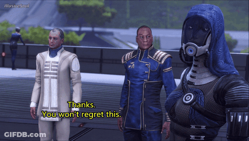 A Screenshot Of A Video Game With The Words Thanks You Won 'T Regret This GIF