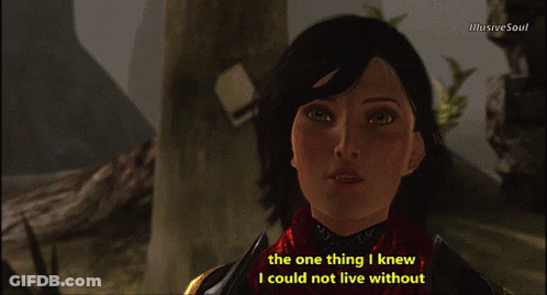 A Screenshot Of A Video Game With The Words The One Thing I Knew I Could Not Live Without GIF