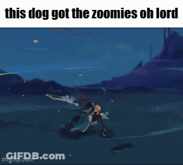 A Screenshot Of A Video Game With The Words This Dog Got The Zoomies Oh Lord GIF