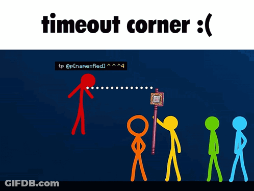 A Screenshot Of A Video Game With The Words Timeout Corner Below It GIF