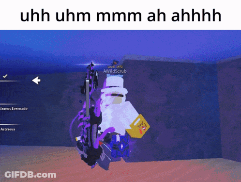 A Screenshot Of A Video Game With The Words Uhh Uhm Mmmm Ah Ahhhh On The Bottom GIF