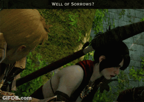 A Screenshot Of A Video Game With The Words Well Of Sorrows On The Bottom GIF