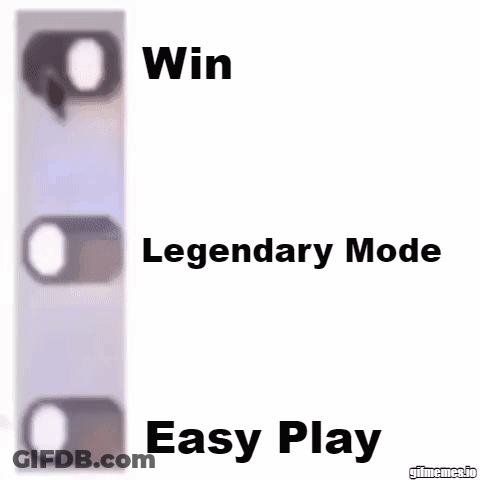 A Screenshot Of A Video Game With The Words Win , Legendary Mode , Easy Play . GIF