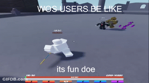 A Screenshot Of A Video Game With The Words " Woo Users Be Like " Above It GIF