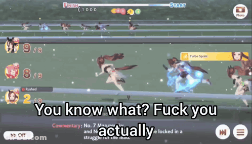 A Screenshot Of A Video Game With The Words " You Know What Fuck You " At The Bottom GIF