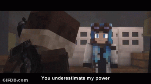 A Screenshot Of A Video Game With The Words " You Underestimate My Power " On The Bottom GIF
