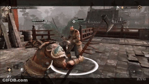 A Screenshot Of A Video Game With Two Men Fighting Each Other With Swords . GIF