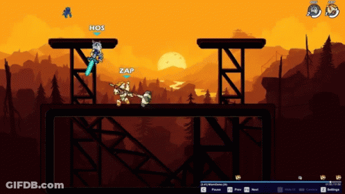 A Screenshot Of A Video Game With Zap And Hos Fighting GIF