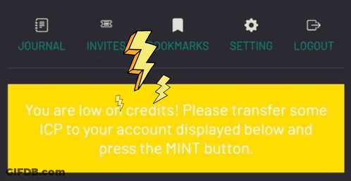 A Screenshot Of A Website That Says You Are Low On Credits . GIF