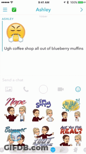 A Screenshot Of Ashley 'S Snapchat Shows A Bunch Of Stickers GIF