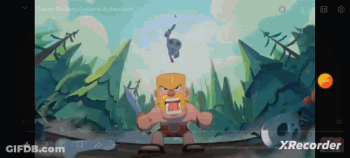 A Screenshot Of Clash Of Clans Shows A Barbarian With A Sword GIF
