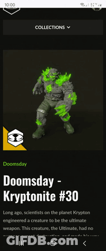 A Screenshot Of Doomsday Kryptonite # 30 On A Phone Screen GIF