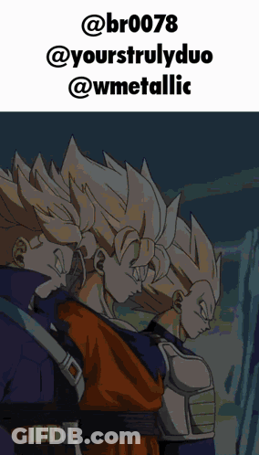 A Screenshot Of Dragon Ball Z Characters With The Username @Br0078 GIF