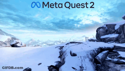 A Screenshot Of Meta Quest 2 Shows A Snowy Landscape GIF