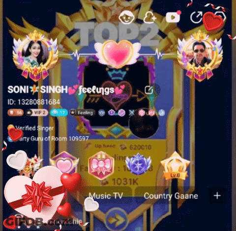 A Screenshot Of Soni Singh 'S Profile On Top2 GIF