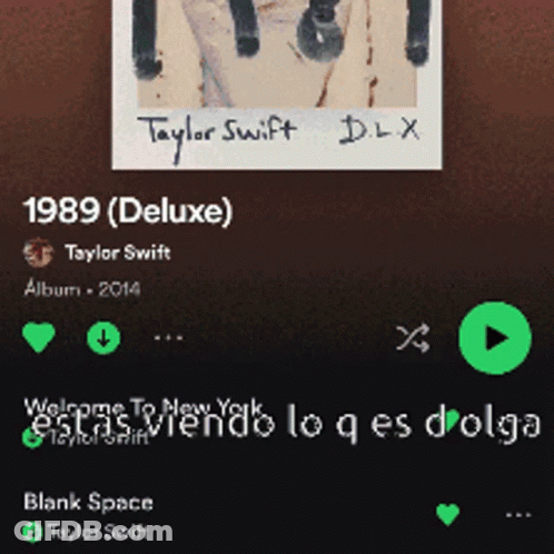 Taylor Swift 1989 Deluxe Album Spotify Screenshot GIF