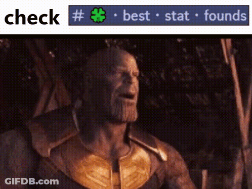 A Screenshot Of Thanos With The Words Check # Best Stat Founds Below Him GIF
