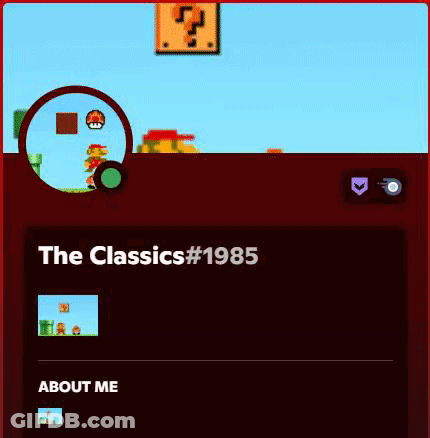 A Screenshot Of The Classics # 1985 Website With A Picture Of Mario In A Circle . GIF