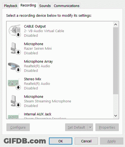 A Screenshot Of The Playback Recording Sounds Communications Screen GIF