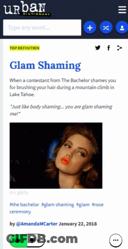 A Screenshot Of Urban Dictionary Shows A Woman With Orange Lips GIF