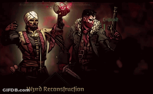 A Screenshot Of Wyrd Reconstruction With Two Men Holding Weapons GIF