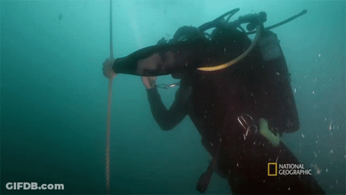 A Scuba Diver Is Shown In A National Geographic Ad GIF