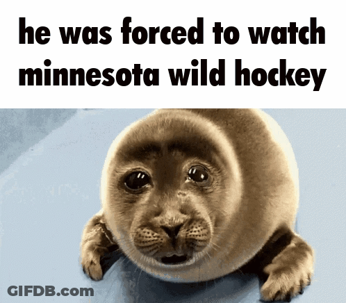 A Seal With The Words He Was Forced To Watch Minnesota Wild Hockey GIF
