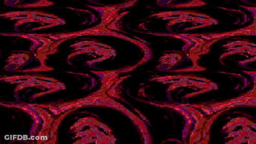 A Seamless Pattern Of Purple And Pink Swirls On A Black Background GIF
