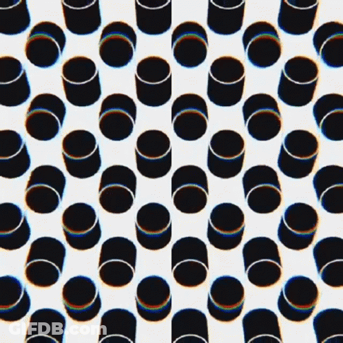 A Seamless Pattern Of White Circles And Dots On A Black Background GIF