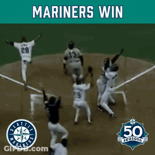 A Seattle Mariners Baseball Game Is Being Played GIF