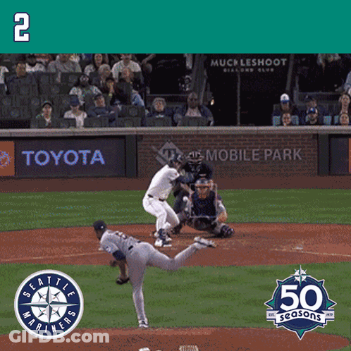 A Seattle Mariners Baseball Game Is Being Played GIF