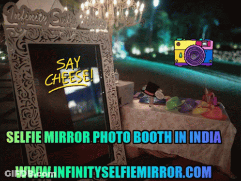 A Selfie Mirror Photo Booth In India Is Advertised On A Website GIF