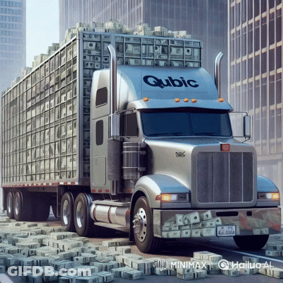 A Semi Truck With The Word Cubic On It GIF