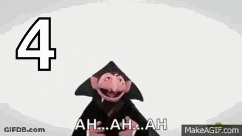 A Sesame Street Character Is Wearing A Black Hat And Saying `` Ah ... Ah ... Ah `` . GIF