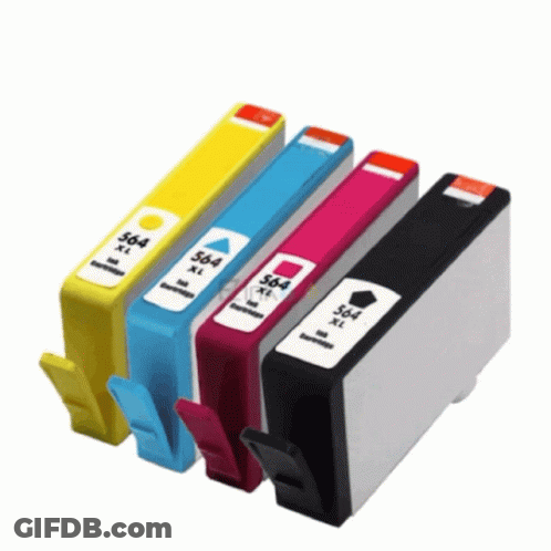 A Set Of Four Ink Cartridges That Say 564 Xl On Them GIF