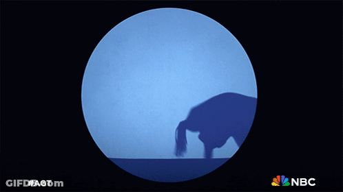 A Shadow Of A Person Playing With A Ball With The Nbc Logo GIF