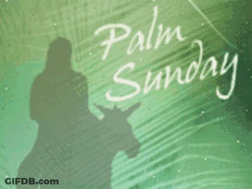 A Shadow Of A Person Riding A Donkey With The Words Palm Sunday Written On The Bottom GIF