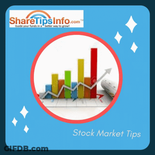 A Share Tips Info Advertisement With A Graph And A Newspaper GIF