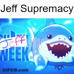 A Shark With A Sign That Says Jeff Supremacy On It GIF