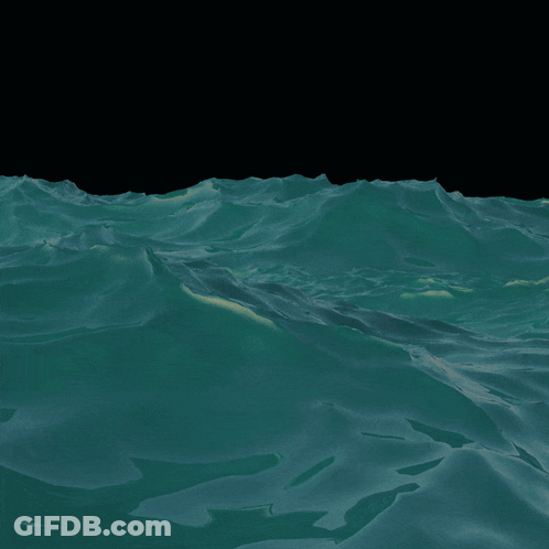 A Shark With Its Mouth Open Is Swimming In The Water GIF