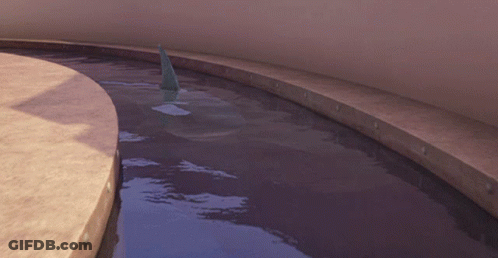 A Shark With Its Mouth Open Is Swimming In The Water GIF